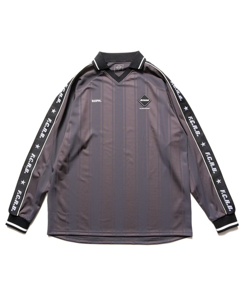 F.C.Real Bristol（エフシーレアルブリストル）の「SHADOW WEAVE STRIPE L/S TOP（Tシャツ/カットソー・メンズ・ブラック/オレンジ/チャコールグレー・X-LARGE/SMALL/MEDIUM/LARGE）」の2枚目の写真