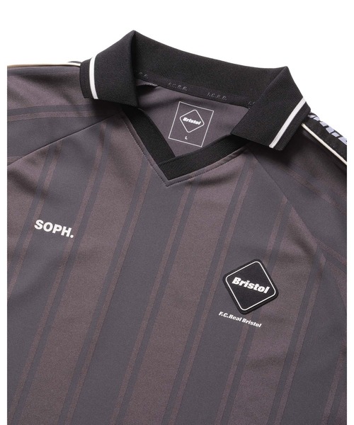 F.C.Real Bristol（エフシーレアルブリストル）の「SHADOW WEAVE STRIPE L/S TOP（Tシャツ/カットソー・メンズ・ブラック/オレンジ/チャコールグレー・X-LARGE/SMALL/MEDIUM/LARGE）」の4枚目の写真