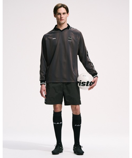 F.C.Real Bristol（エフシーレアルブリストル）の「SHADOW WEAVE STRIPE L/S TOP（Tシャツ/カットソー・メンズ・ブラック/オレンジ/チャコールグレー・X-LARGE/SMALL/MEDIUM/LARGE）」の6枚目の写真