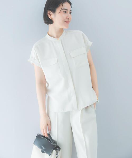 URBAN RESEARCH ROSSO WOMEN(アーバンリサーチ ロッソ)の「クールタッチ吸水速乾ポケットフレアブラウス(シャツ/ブラウス・レディース・アイボリー/ネイビー・FREE)」の6枚目の写真