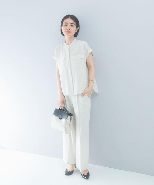 URBAN RESEARCH ROSSO WOMEN(アーバンリサーチ ロッソ)の「クールタッチ吸水速乾ポケットフレアブラウス(シャツ/ブラウス・レディース・アイボリー/ネイビー・FREE)」の9枚目の写真