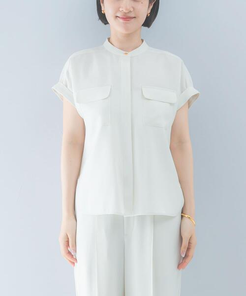 URBAN RESEARCH ROSSO WOMEN(アーバンリサーチ ロッソ)の「クールタッチ吸水速乾ポケットフレアブラウス(シャツ/ブラウス・レディース・アイボリー/ネイビー・FREE)」の10枚目の写真