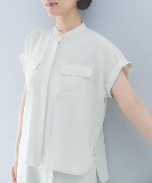 URBAN RESEARCH ROSSO WOMEN(アーバンリサーチ ロッソ)の「クールタッチ吸水速乾ポケットフレアブラウス(シャツ/ブラウス・レディース・アイボリー/ネイビー・FREE)」の13枚目の写真