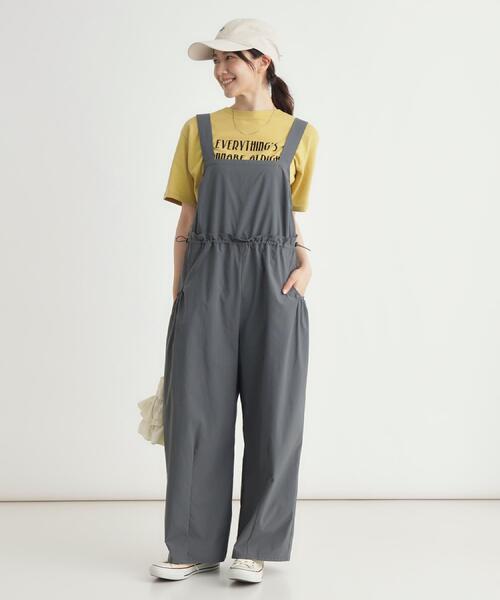 HONEYSUCKLE ROSE(ハニーサックルローズ)の「ウエストドロストサロペット(サロペット/オーバーオール・レディース・ブラック/カーキ・04/05)」の2枚目の写真
