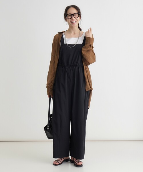 HONEYSUCKLE ROSE(ハニーサックルローズ)の「ウエストドロストサロペット(サロペット/オーバーオール・レディース・ブラック/カーキ・04/05)」の5枚目の写真