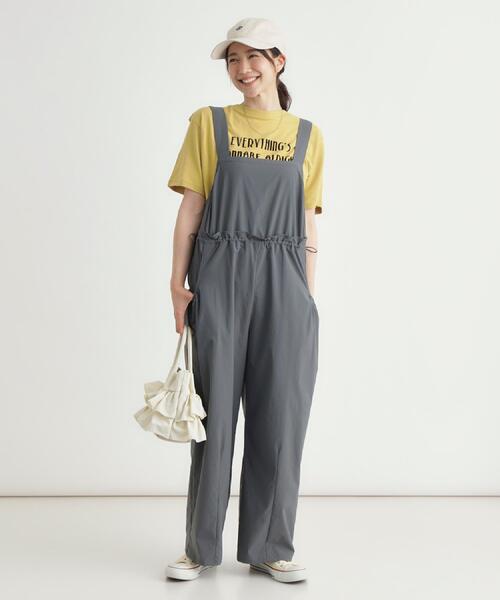 HONEYSUCKLE ROSE(ハニーサックルローズ)の「ウエストドロストサロペット(サロペット/オーバーオール・レディース・ブラック/カーキ・04/05)」の7枚目の写真