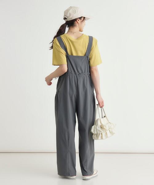HONEYSUCKLE ROSE(ハニーサックルローズ)の「ウエストドロストサロペット(サロペット/オーバーオール・レディース・ブラック/カーキ・04/05)」の9枚目の写真