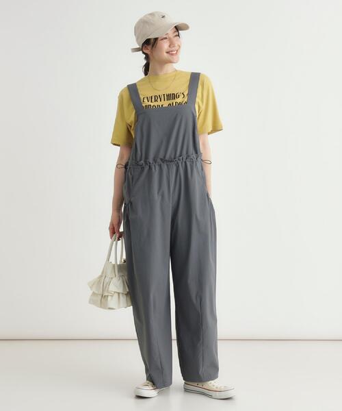 HONEYSUCKLE ROSE(ハニーサックルローズ)の「ウエストドロストサロペット(サロペット/オーバーオール・レディース・ブラック/カーキ・04/05)」の10枚目の写真