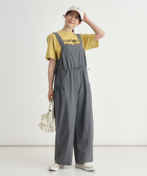 HONEYSUCKLE ROSE(ハニーサックルローズ)の「ウエストドロストサロペット(サロペット/オーバーオール・レディース・ブラック/カーキ・04/05)」の11枚目の写真
