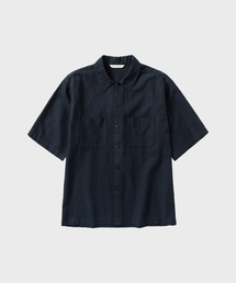 ツイルスラブHSシャツ_NAVY
