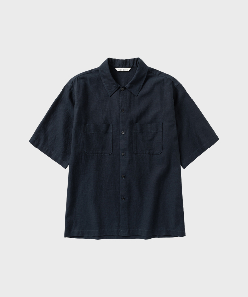 NONBLANK(ノンブランク)の「ツイルスラブHSシャツ_NAVY(シャツ/ブラウス・メンズ・ネイビー・SMALL/MEDIUM/LARGE/X-LARGE)」の1枚目の写真