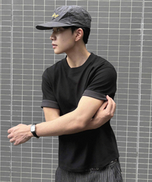 コア配色半袖Tシャツ[ブラック]