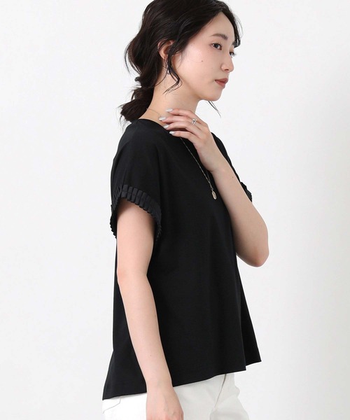 Gready Brilliant(グレディブリリアン)の「スムースタックリボンスリーブ(Tシャツ/カットソー・レディース・キャメル/ブラック・38)」の16枚目の写真