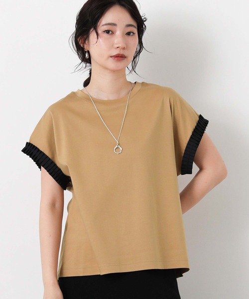 Gready Brilliant(グレディブリリアン)の「スムースタックリボンスリーブ(Tシャツ/カットソー・レディース・キャメル/ブラック・38)」の7枚目の写真