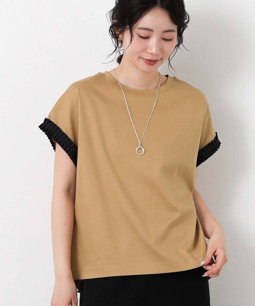 Gready Brilliant(グレディブリリアン)の「スムースタックリボンスリーブ(Tシャツ/カットソー・レディース・キャメル/ブラック・38)」の10枚目の写真