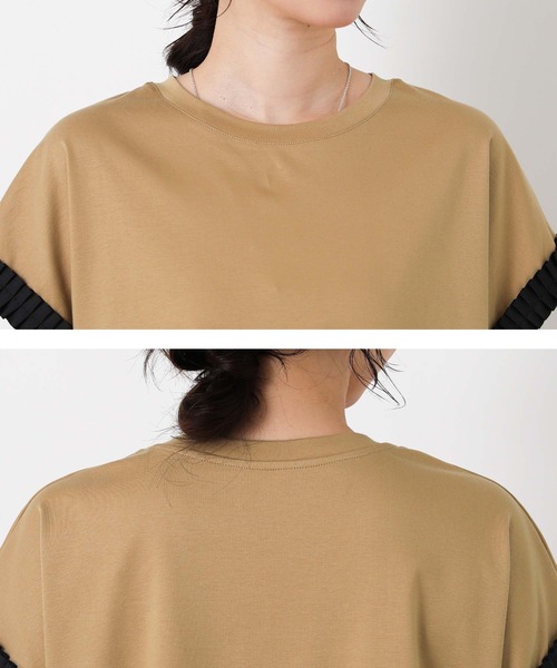 Gready Brilliant(グレディブリリアン)の「スムースタックリボンスリーブ(Tシャツ/カットソー・レディース・キャメル/ブラック・38)」の22枚目の写真