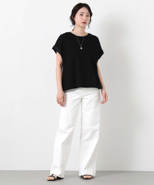 Gready Brilliant(グレディブリリアン)の「スムースタックリボンスリーブ(Tシャツ/カットソー・レディース・キャメル/ブラック・38)」の11枚目の写真