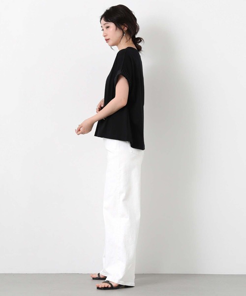 Gready Brilliant(グレディブリリアン)の「スムースタックリボンスリーブ(Tシャツ/カットソー・レディース・キャメル/ブラック・38)」の12枚目の写真