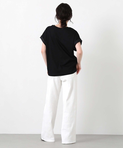 Gready Brilliant(グレディブリリアン)の「スムースタックリボンスリーブ(Tシャツ/カットソー・レディース・キャメル/ブラック・38)」の13枚目の写真