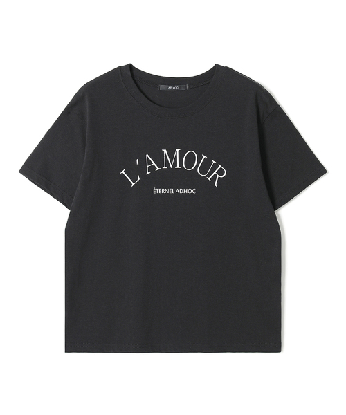 ADHOC(アドホック)の「レディース LA MOUR レタリングTシャツ (2 COLOR) (HC5STA3)(Tシャツ/カットソー・レディース・アイボリー/ブラック・FREE)」の2枚目の写真