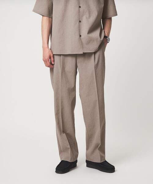green label relaxing(グリーンレーベルリラクシング)の「ボイル メッシュ ワイド 1P パンツ W4 -吸水速乾-(その他パンツ・メンズ・ネイビー/ダークグレー/モカ・L/M/S/XL)」の8枚目の写真