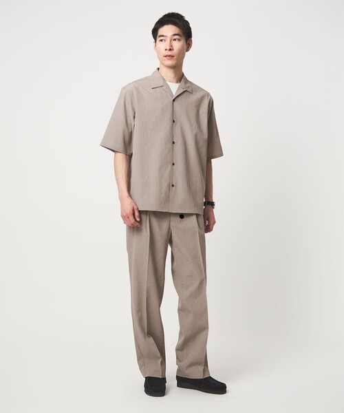 green label relaxing(グリーンレーベルリラクシング)の「ボイル メッシュ ワイド 1P パンツ W4 -吸水速乾-(その他パンツ・メンズ・ネイビー/ダークグレー/モカ・L/M/S/XL)」の9枚目の写真
