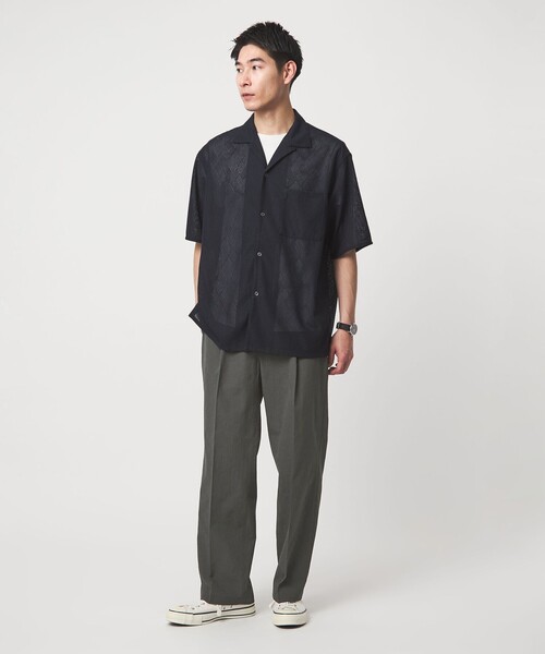 green label relaxing(グリーンレーベルリラクシング)の「ボイル メッシュ ワイド 1P パンツ W4 -吸水速乾-(その他パンツ・メンズ・ネイビー/ダークグレー/モカ・L/M/S/XL)」の10枚目の写真
