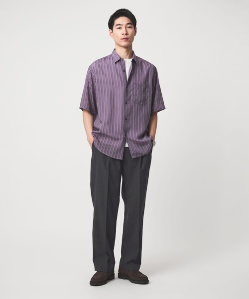 green label relaxing(グリーンレーベルリラクシング)の「ボイル メッシュ ワイド 1P パンツ W4 -吸水速乾-(その他パンツ・メンズ・ネイビー/ダークグレー/モカ・L/M/S/XL)」の12枚目の写真