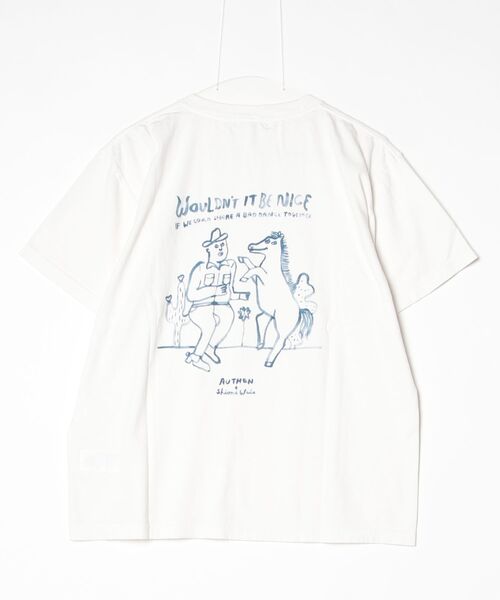 AUTHEN(オーセン)の「【AUTHEN】オーセン/ AUTHEN x Shiomi Wada NICE T-SHIRT(Tシャツ/カットソー・レディース・ブラック/オフホワイト・LARGE/MEDIUM/SMALL)」の1枚目の写真