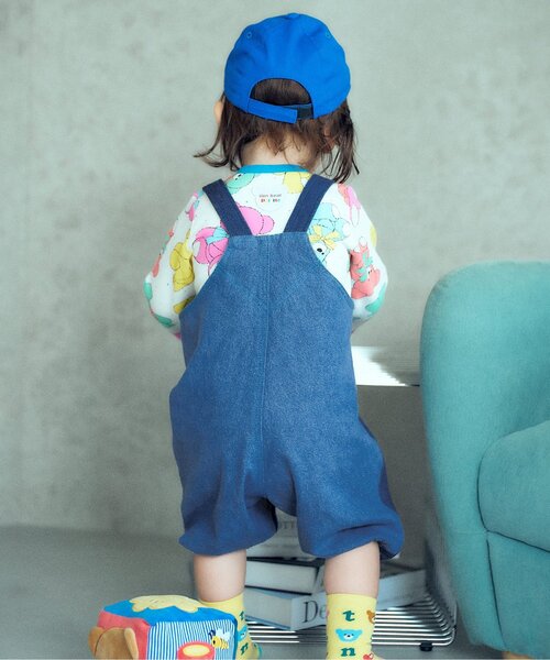 apres les cours(アプレレクール)の「tiny bear Palette サロペット(その他ベビーウェア・キッズ・インディゴブルー/ピンク・70/80)」の5枚目の写真