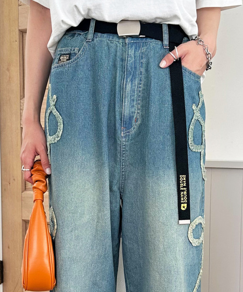 DOUBLE NAME(ダブルネーム)の「マットバックルロゴ刺しゅうガチャベルト(ベルト・レディース・ベージュ/ブラック/ピンク/オフホワイト・FREE)」の10枚目の写真