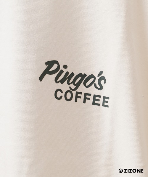 1111clothing(ワンフォークロージング)の「【ZIZONE/ジゾーン】正規ライセンス Pingo Coffee バックプリントTシャツ /ビッグシルエット / 3Dジェルステッカー付き(Tシャツ/カットソー・レディース・クリーム/ピンク・M/S/L)」の16枚目の写真