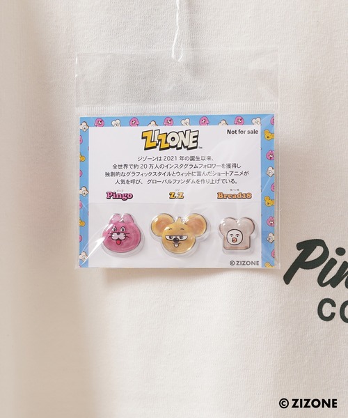 1111clothing(ワンフォークロージング)の「【ZIZONE/ジゾーン】正規ライセンス Pingo Coffee バックプリントTシャツ /ビッグシルエット / 3Dジェルステッカー付き(Tシャツ/カットソー・レディース・クリーム/ピンク・M/S/L)」の22枚目の写真