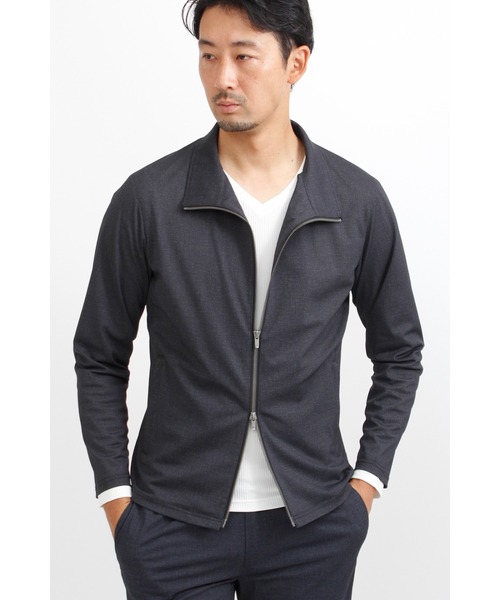 HIGH STREET(ハイストリート)の「HIGH STREET∴ICE JETデニムプリントスタンドブルゾン(ブルゾン・メンズ・チャコール/ネイビー・L/M/S)」の1枚目の写真