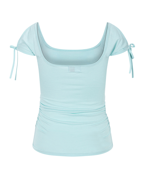PLEASENOFOLLOW(プリーズノーフォロー)の「Vane Shirring Short Sleeve Top (Soda)(Tシャツ/カットソー・レディース・その他・FREE)」の3枚目の写真