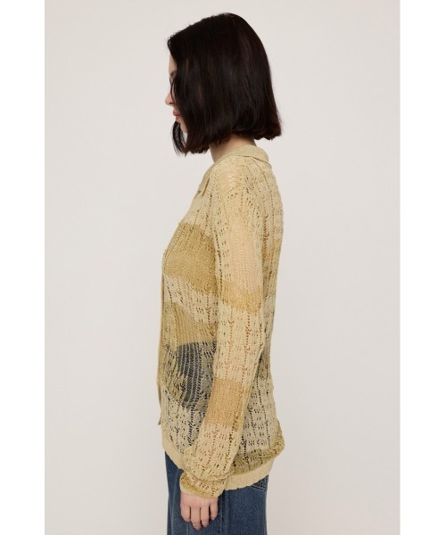 SLY（スライ）の「SHINY CROCHET KNIT CD シャイニークロシェニットカーデ 秋服 春服 夏服 サマーニット（カーディガン/ボレロ・レディース・ベージュ/ブラック・FREE）」の12枚目の写真