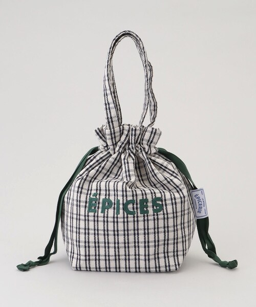 212 KITCHEN STORE（トゥワントゥキッチンストア）の「フレンチエピスリークール巾着トート CHECK/BLACK（キッチンツール・レディース・その他・00）」の2枚目の写真