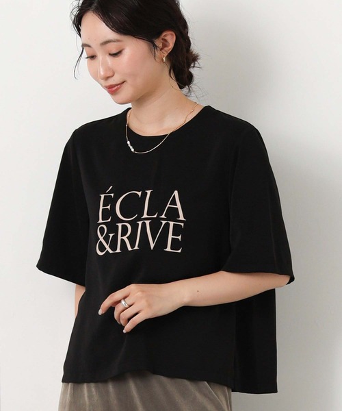 Gready Brilliant(グレディブリリアン)の「フロッキーロゴTシャツ5分袖(Tシャツ/カットソー・レディース・ブラック/オフホワイト・FREE)」の2枚目の写真