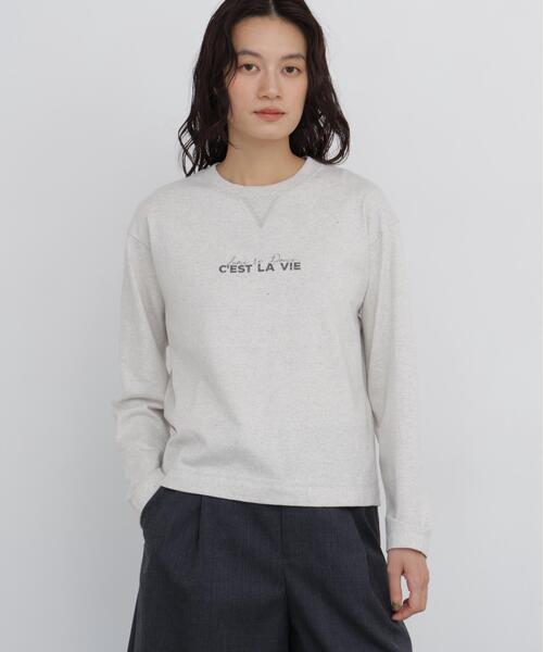human woman(ヒューマンウーマン)の「◆【リサイクル素材使用】TSUNAGU ロングスリーブTシャツ(Tシャツ/カットソー・レディース・ホワイト系その他/ホワイト・MEDIUM)」の1枚目の写真