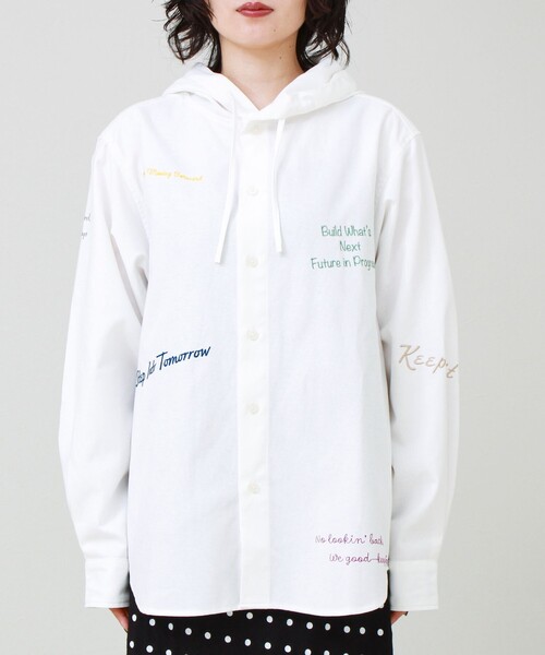 GLOSTER(グロスター)の「【大好評企画】Message メッセージ刺繍 フードオックスシャツ パート3(シャツ/ブラウス・メンズ・ブルー系その他/ホワイト/チャコールグレー・S/M/L)」の20枚目の写真