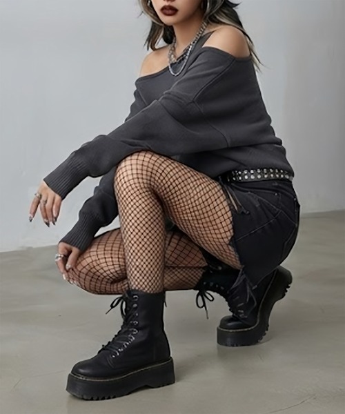 Songe(ソンジュ)の「ワンショルダーアシンメトリーデザインニットトップス(ニット/セーター・レディース・ネイビー/チャコールグレー/アイボリー/グレー/ブラック・FREE)」の18枚目の写真