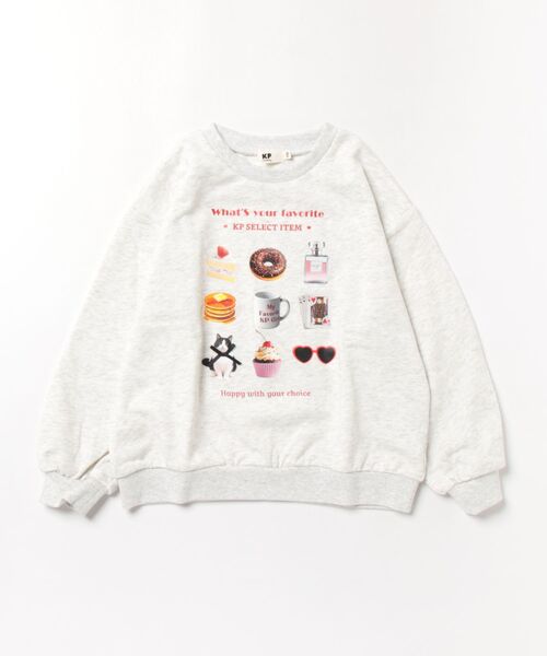 KP(ケーピー)の「【GOOD PRICE】 フォトグラフィック トレーナー(スウェット・キッズ・オートミール/ラベンダー・120cm/140cm/150cm/160cm/130cm)」の1枚目の写真