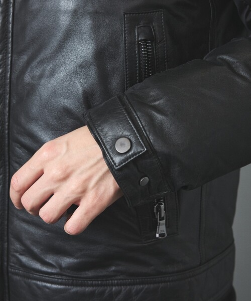 5351 POUR LES HOMMES（ゴーサンゴーイチプールオム）の「レザーダウン × ムートンジャケット（ダウンジャケット/コート・メンズ・ブラック・46/44/50/48）」の20枚目の写真