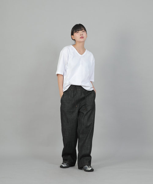SAINTCREW(セントクルー)の「オーバーサイズソフトVネック半袖TシャツMVM-8A12ホワイト(Tシャツ/カットソー・レディース・その他・FREE)」の5枚目の写真