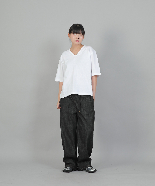 SAINTCREW(セントクルー)の「オーバーサイズソフトVネック半袖TシャツMVM-8A12ホワイト(Tシャツ/カットソー・レディース・その他・FREE)」の7枚目の写真