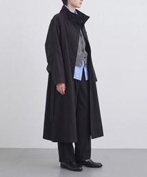 ステンカラーコート（ブラック/黒色系・コットン）ファッション通販
