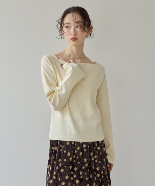 DISCOAT（ディスコート）の「【Noka】2WAYオフショルプルオーバー《WEB限定》（Tシャツ/カットソー・レディース・ブラック/グレー/オフホワイト/バーガンディー・FREE）」の5枚目の写真