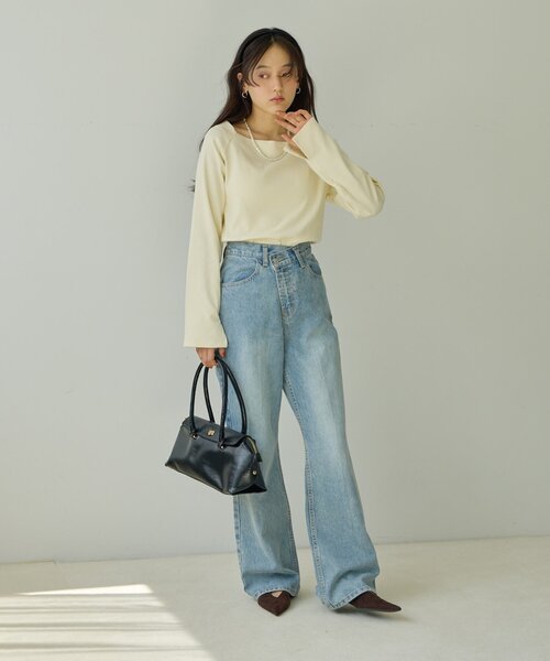 DISCOAT（ディスコート）の「【Noka】2WAYオフショルプルオーバー《WEB限定》（Tシャツ/カットソー・レディース・ブラック/グレー/オフホワイト/バーガンディー・FREE）」の16枚目の写真