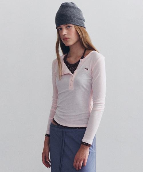 ROLAROLA（ロラロラ）の「HALTER LAYERED LONG SLEEVE I/PINK（Tシャツ/カットソー・レディース・ピンク・FREE）」の2枚目の写真