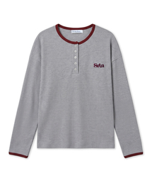 FUZZY SCAN（ファジスキャン）の「ワッフルボタン配色ロングスリーブ3カラー（Tシャツ/カットソー）」